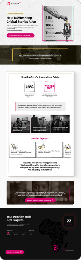 MDNtv — donation landing page
